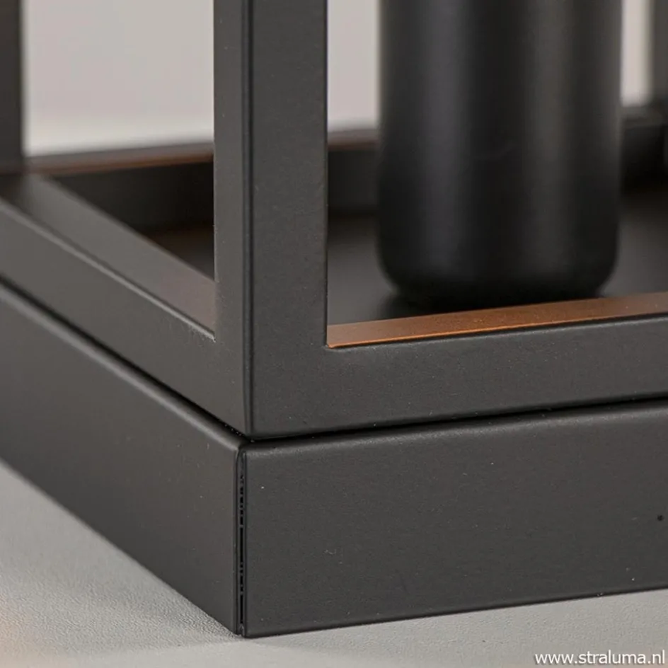 Kleine tafellamp vierkant frame zwart>Straluma Hot