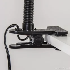 Klemplamp bureau/tafel zwart zilvergrijs><noscript><img width=
