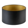 Lampenkap zwart/goud cilinder met gouden binnenzijde, hoogte 20cm, Ø 35cm, warm omgeslagen>Straluma New