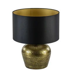 Lampenkap zwart/goud cilinder met gouden binnenzijde, hoogte 20cm, Ø 35cm, warm omgeslagen><noscript><img width=