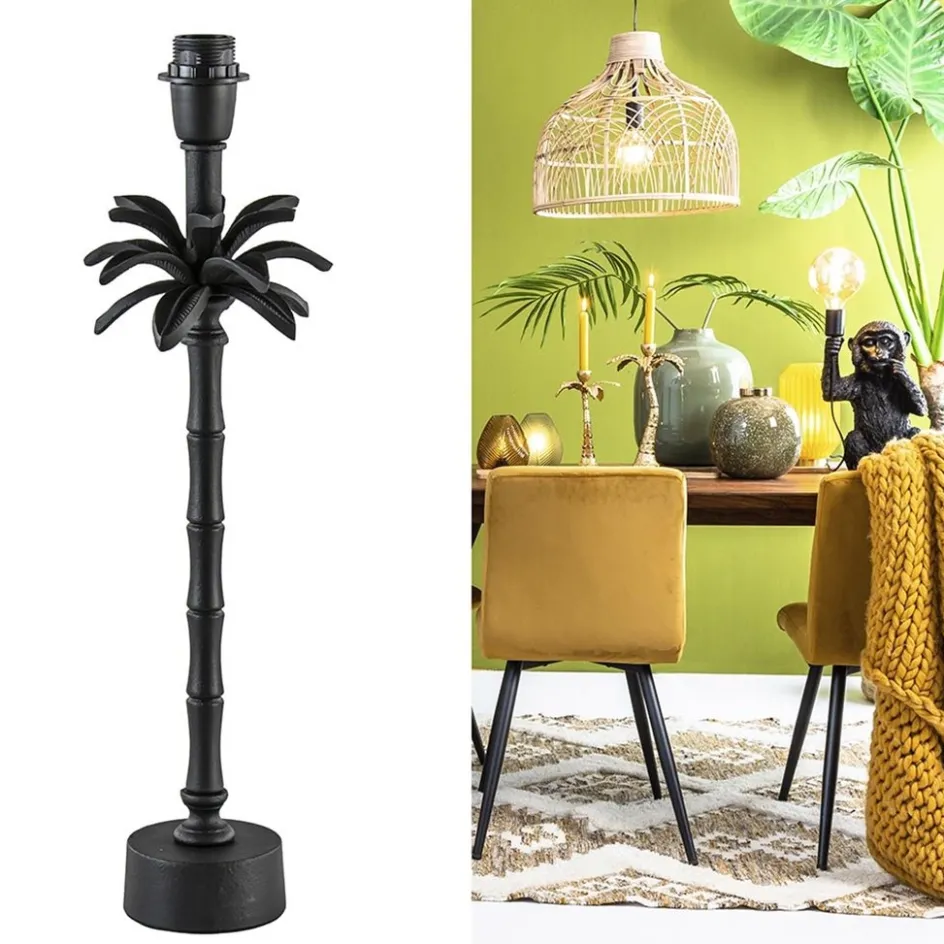 L&L lampvoet Armata mat zwarte palmboom>Straluma