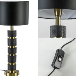 Lampvoet Azoyu zwart/brons exclusief kap><noscript><img width=