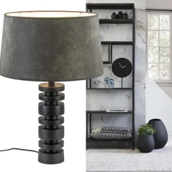 Lampvoet Desley zwart EXCL.KAP><noscript><img width=