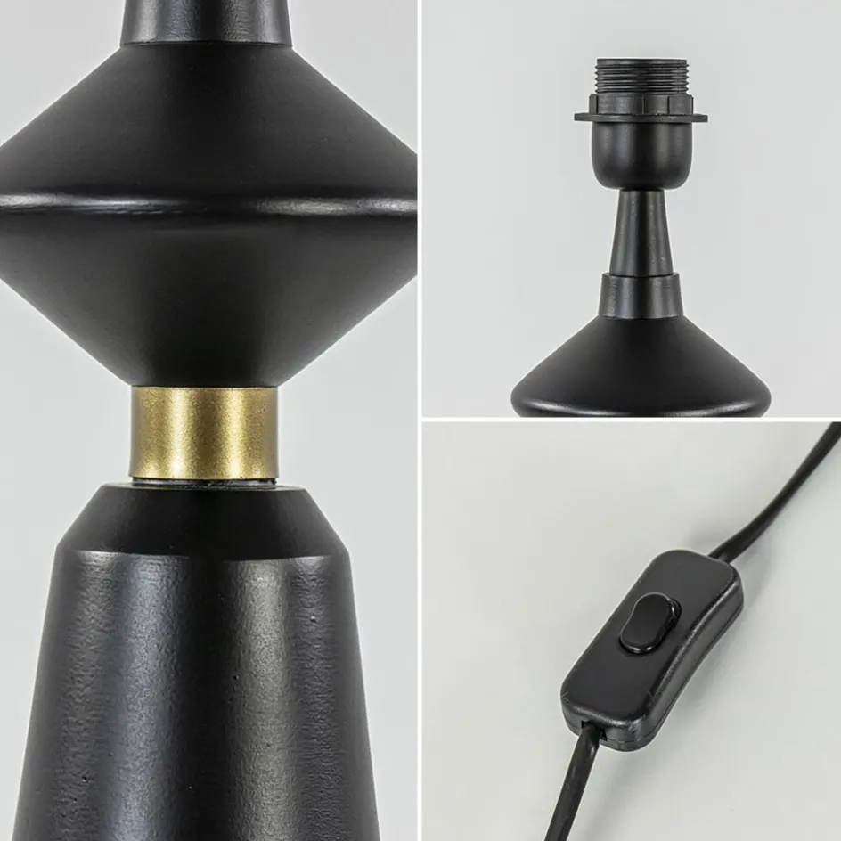 Lampvoet Ilvar zwart/mat goud z/kap>Straluma New