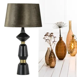 Lampvoet Ilvar zwart/mat goud z/kap><noscript><img width=