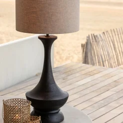 Lampvoet Nicolo zwart hout exclusief kap><noscript><img width=