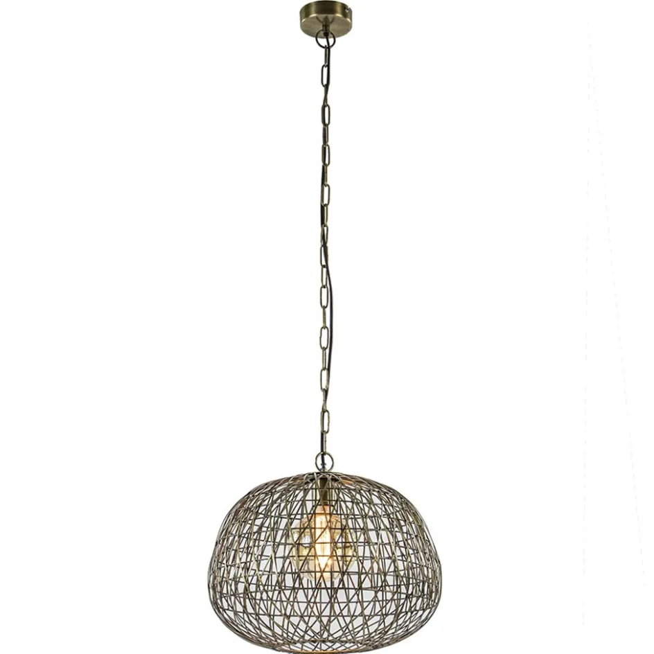 Landelijke hanglamp Alwina antiek brons L&L>Straluma New