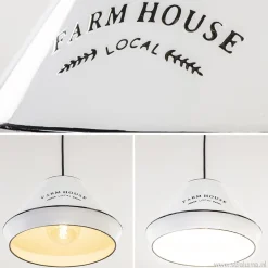 Landelijke hanglamp farm house wit met zwart Ø32 cm><noscript><img width=