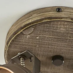 Landelijke 2-lichts opbouwspot gun metal met hout><noscript><img width=