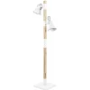Landelijke 2-lichts vloerlamp hout met witte kappen>Straluma Sale