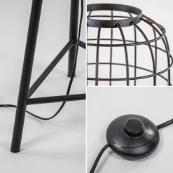 Landelijke vloerlamp Toah mat zwart met brons><noscript><img width=