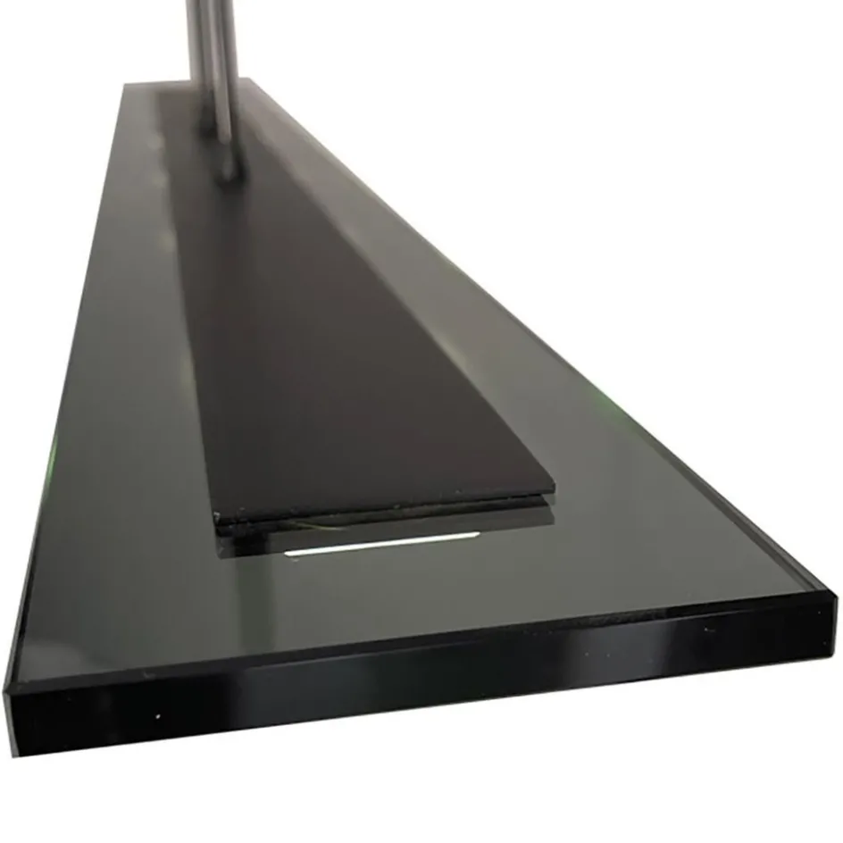 Langwerpige LED hanglamp zwart met smoke glas 170 cm>Straluma