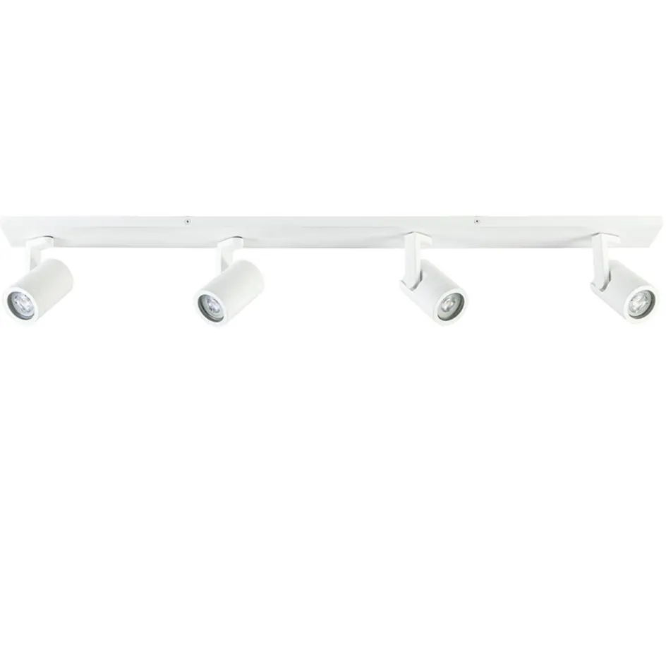 Langwerpige 4-lichts opbouwspot mat wit GU10>Straluma Online