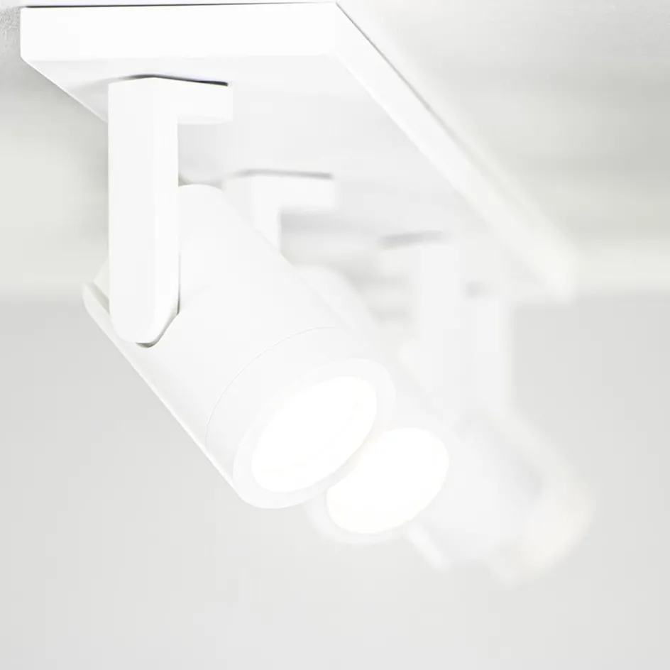 Langwerpige 4-lichts opbouwspot mat wit GU10>Straluma Online