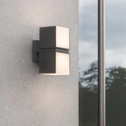 LED buitenlamp dubbele kubus draaibaar grijs IP54></noscript>Straluma Discount