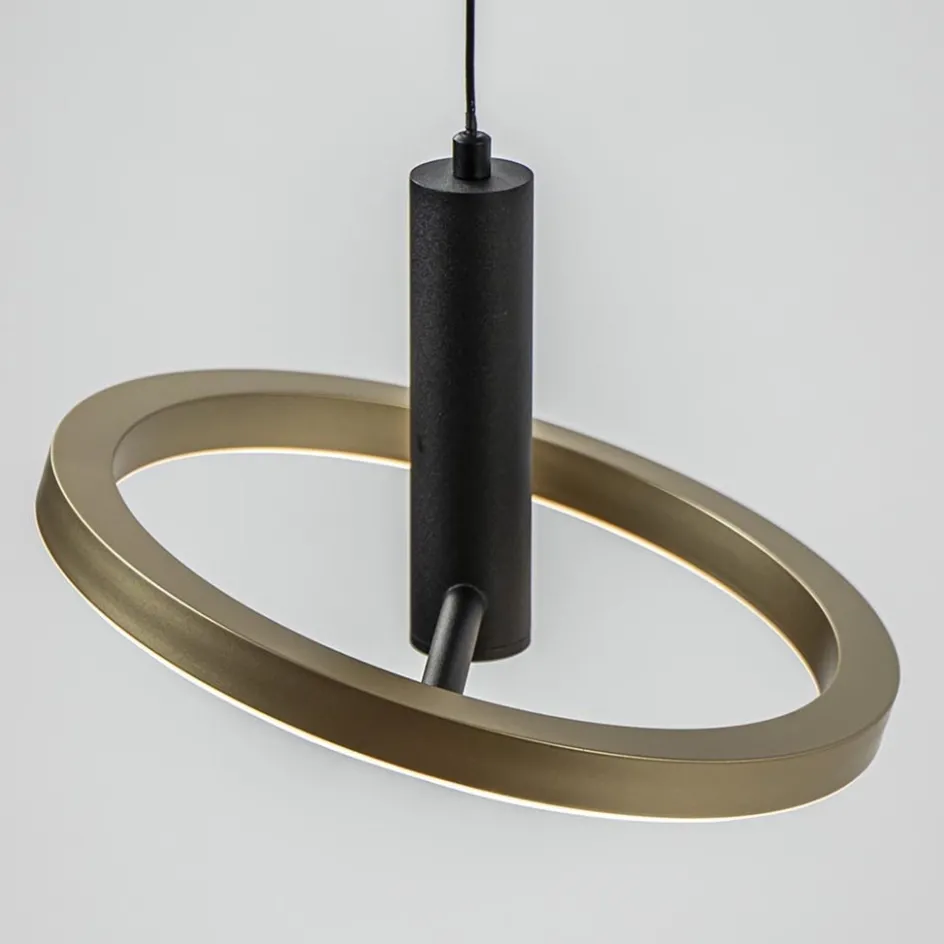 LED eettafelhanglamp 3-lichts balk zwart/goud dimbaar>Straluma New