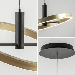 LED hanglamp Circle zwart/goud 3-standen dimbaar><noscript><img width=