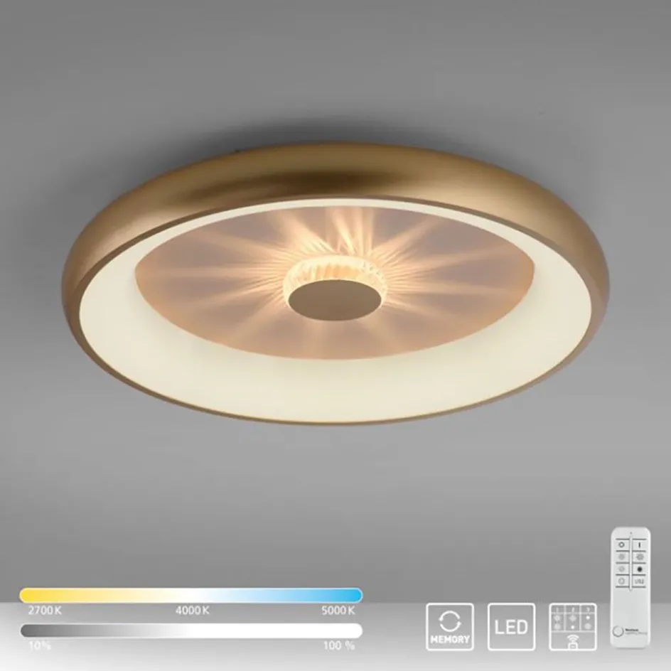 LED plafondlamp goud met kristaleffect>Straluma Outlet