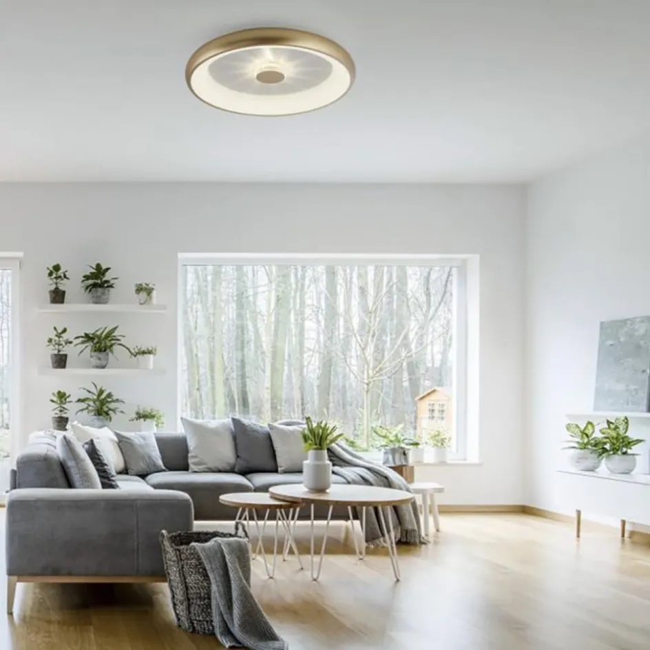 LED plafondlamp goud met kristaleffect>Straluma Outlet