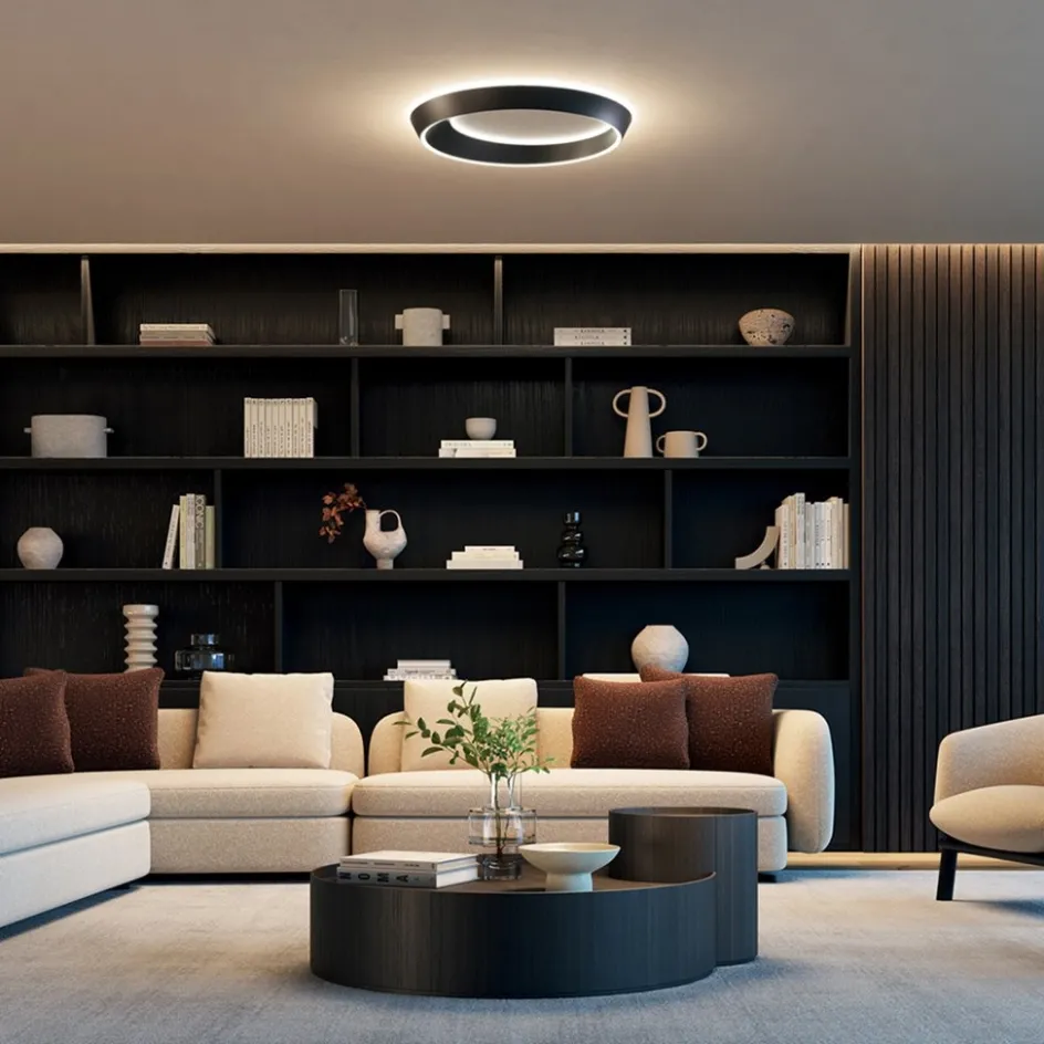 LED plafondlamp Tidal mat zwart>Straluma Outlet