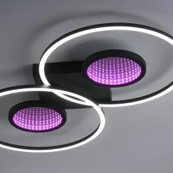 LED plafondlamp zwart ringen met RGB en memory><noscript><img width=