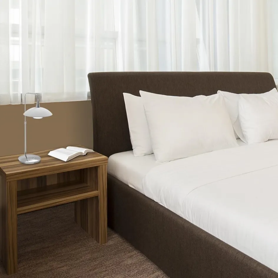 LED tafellamp staal met wit glas inclusief dimmer>Straluma Sale