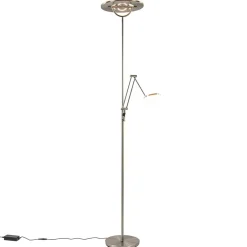LED vloerlamp staal met uplighter en leeslamp>Straluma Outlet