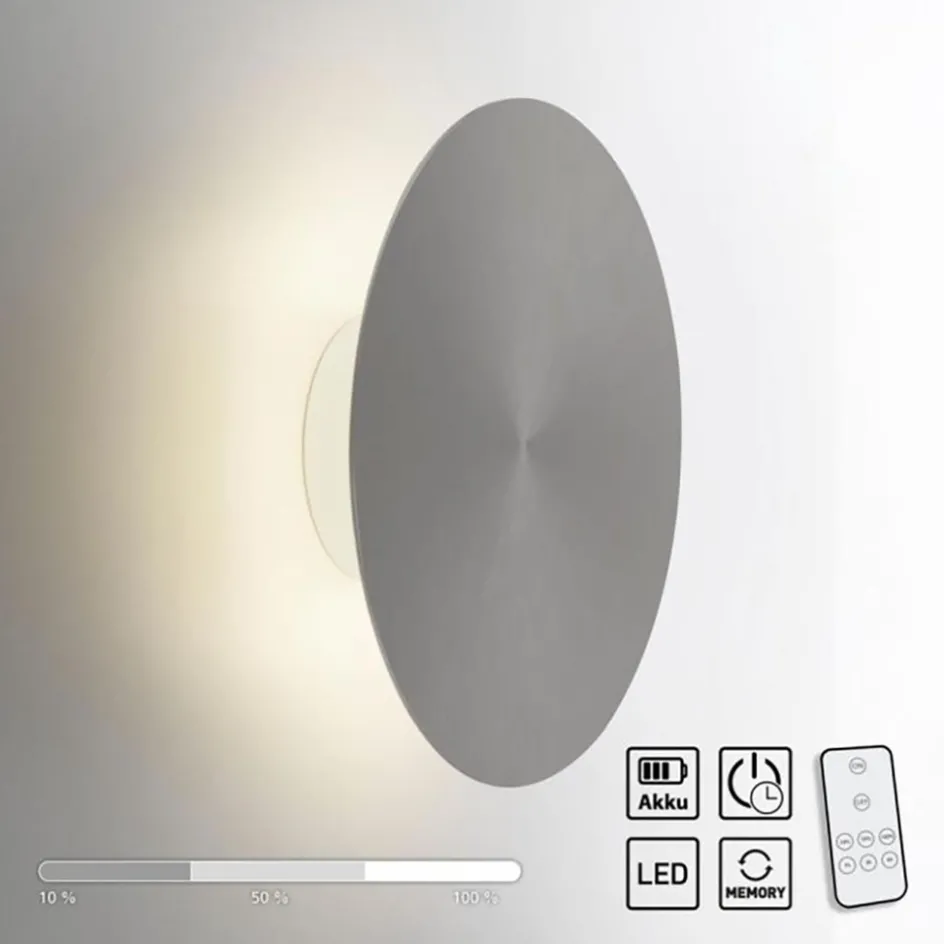 LED wandlamp op accu grijs dmbaar>Straluma Clearance