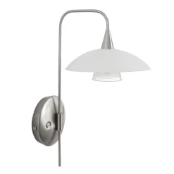 LED wandlamp staal met glas inclusief snoer>Straluma Online