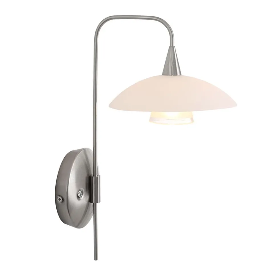 LED wandlamp staal met glas inclusief snoer>Straluma Online