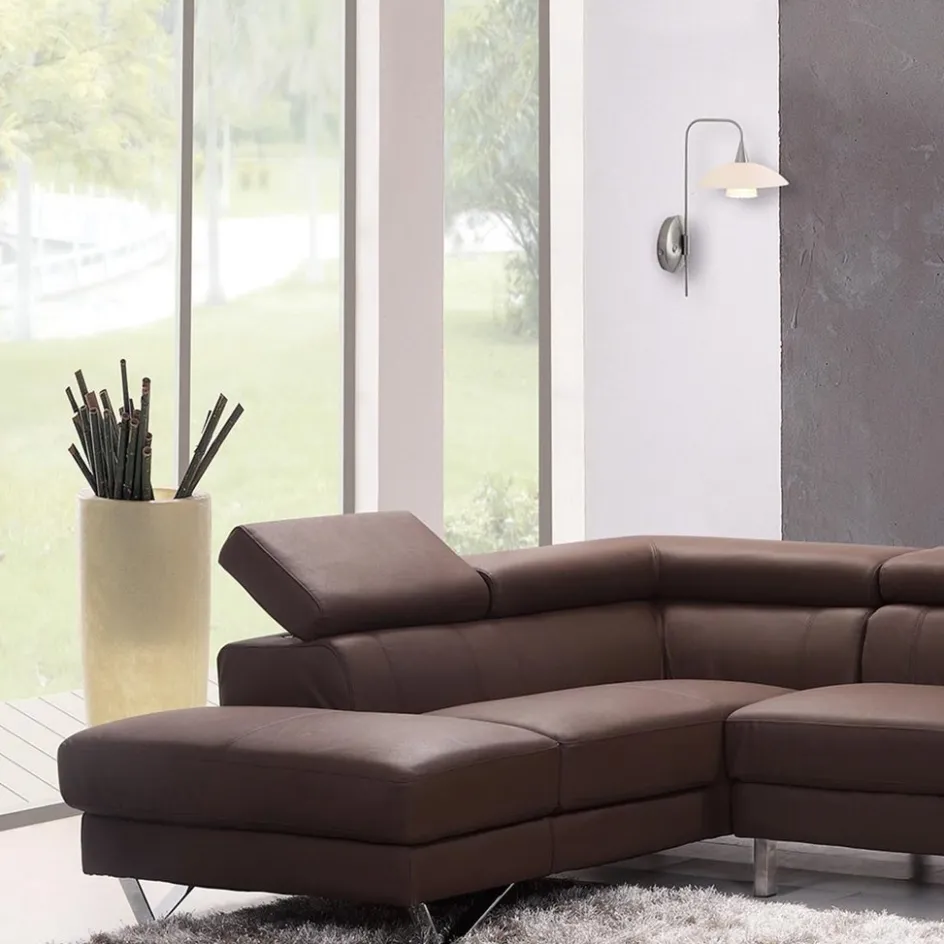 LED wandlamp staal met glas inclusief snoer>Straluma Online