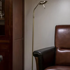 Leeslamp-vloerlamp LED messing dimbaar><noscript><img width=