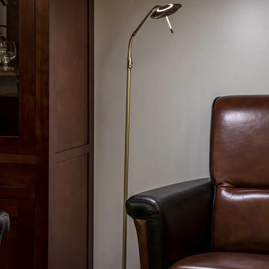 Leeslamp-vloerlamp LED messing dimbaar>Straluma Discount