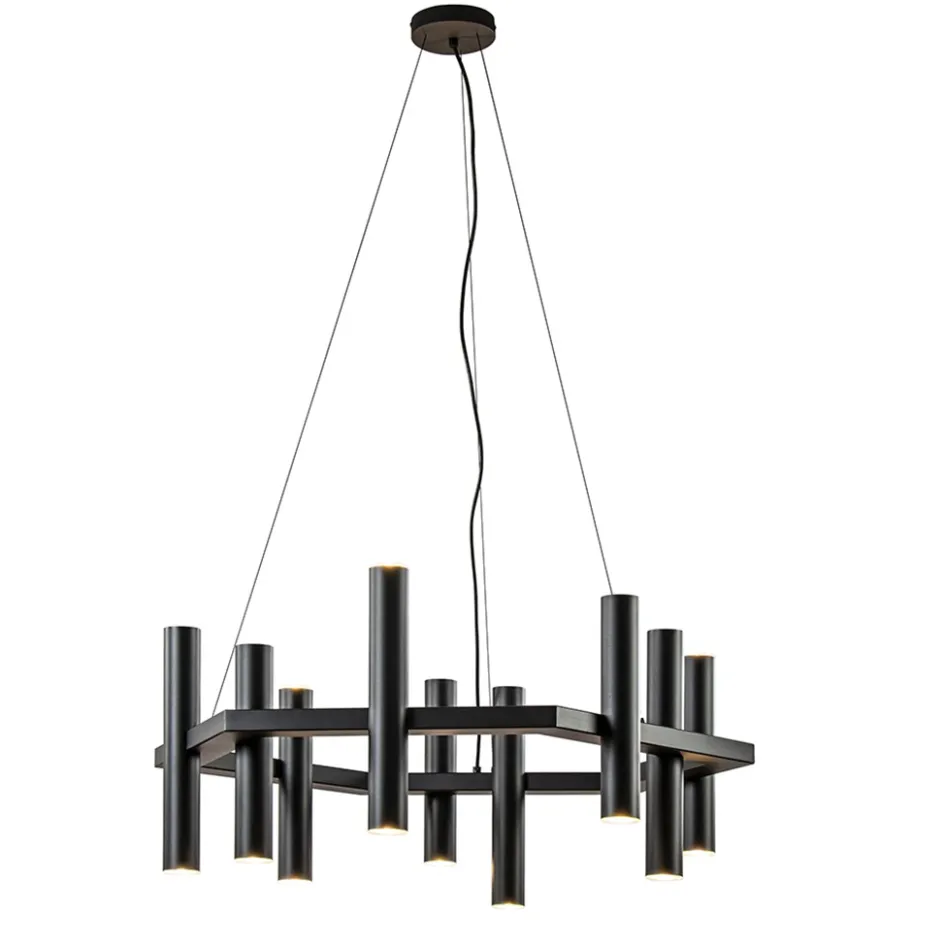 12-Lichts design hanglamp 6-hoekig mat zwart>Straluma Clearance