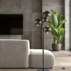 3-Lichts design vloerlamp zwart met platinum bollen></noscript>Straluma Discount