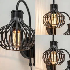 2-Lichts draad wandlamp mat zwart></noscript>Straluma