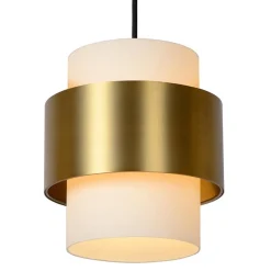 3-Lichts eettafelhanglamp mat goud met opaal glas></noscript>Straluma Best