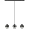 3-Lichts eettafelhanglamp smoke/helder glas>Straluma Clearance