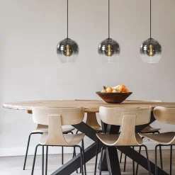 3-Lichts eettafelhanglamp smoke/helder glas><noscript><img width=