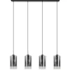 4-Lichts eettafelhanglamp smoke glas met verloop>Straluma New