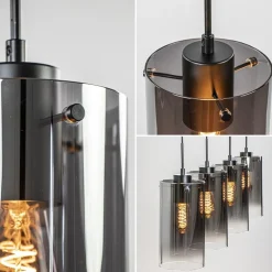 4-Lichts eettafelhanglamp smoke glas met verloop></noscript>Straluma New