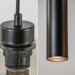 8-Lichts eettafelhanglamp smoke glas + GU10 spots><noscript><img width=