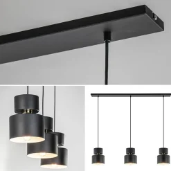 3-Lichts eettafelhanglamp zwart met goud accent></noscript>Straluma Online