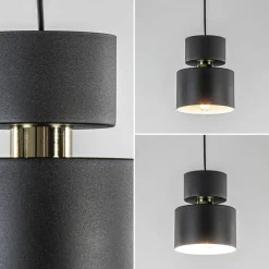 3-Lichts eettafelhanglamp zwart met goud accent></noscript>Straluma Online