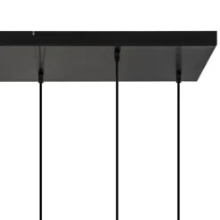 8-Lichts eettafelhanglamp zwart met smoke glazen kappen reliëf><noscript><img width=