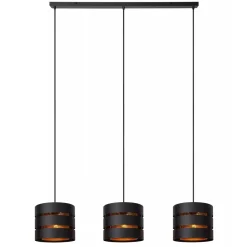 3-Lichts eettafelhanglamp zwart met goud>Straluma Sale