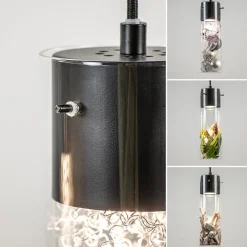 5-Lichts hanglamp cilinder helder glas met zwart></noscript>Straluma