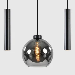 5-Lichts hanglamp cilinders en smoke glas></noscript>Straluma