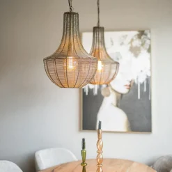 2-Lichts hanglamp Khedira mat zwart/brons><noscript><img width=