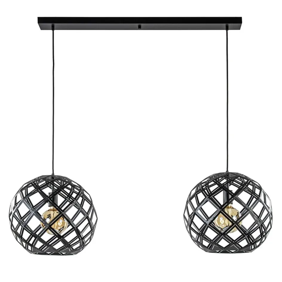 2-Lichts hanglamp Scandinavisch/landelijk mat zwart>Straluma Best